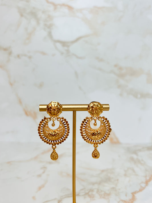 Chandbali Earrings – Elegant Gold Plated Design