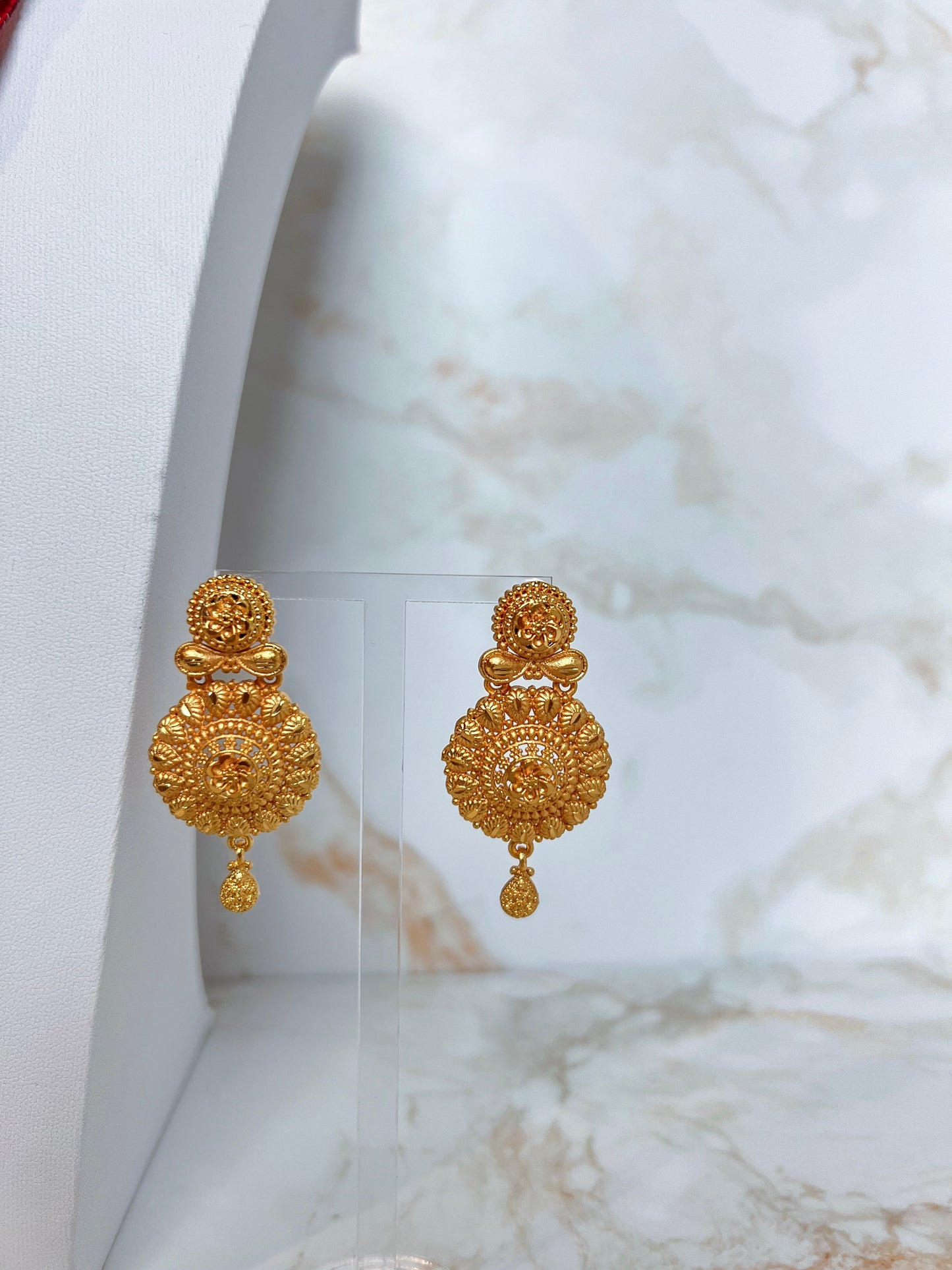 Mangalsutra with Earrings Red Hydropote Necklace