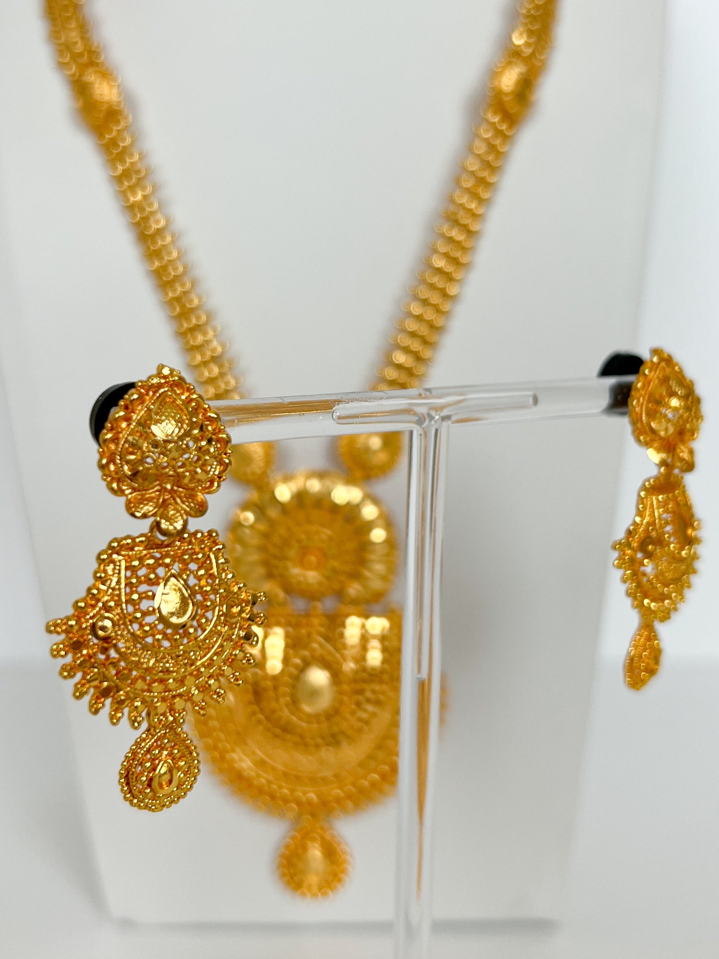 Rani Haar Necklace Set with Earrings Gold Plated