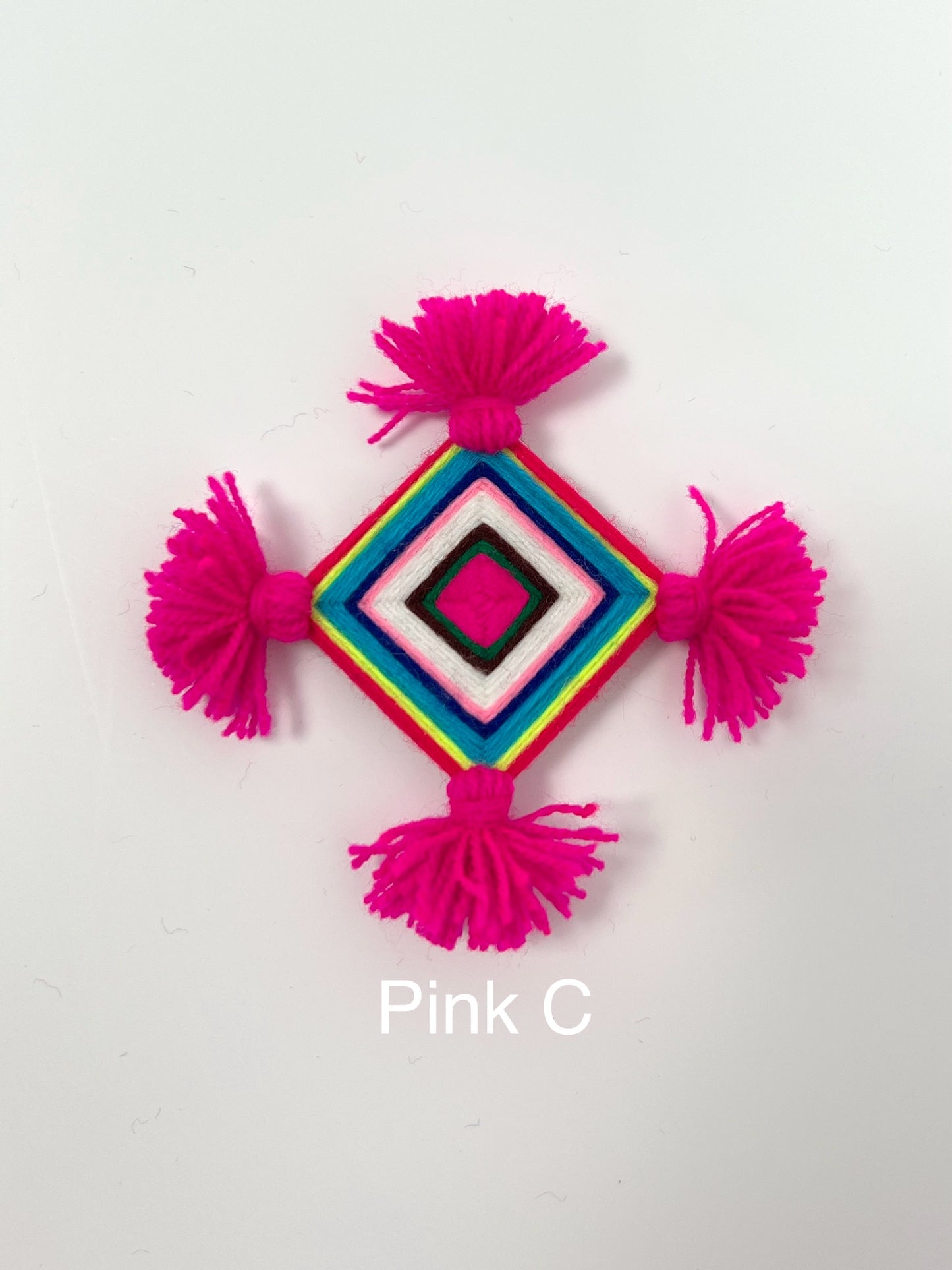 Silam Sakhma Brooch – Pink/Multicolour Threadwork