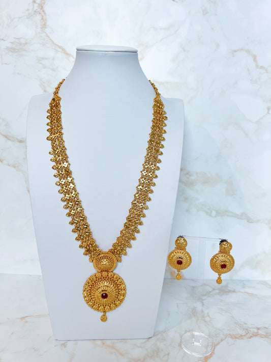 Rani Haar Necklace Set with Earrings Gold Plated