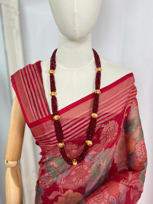 Naugedi Red Hydropote Gold Plated Necklace