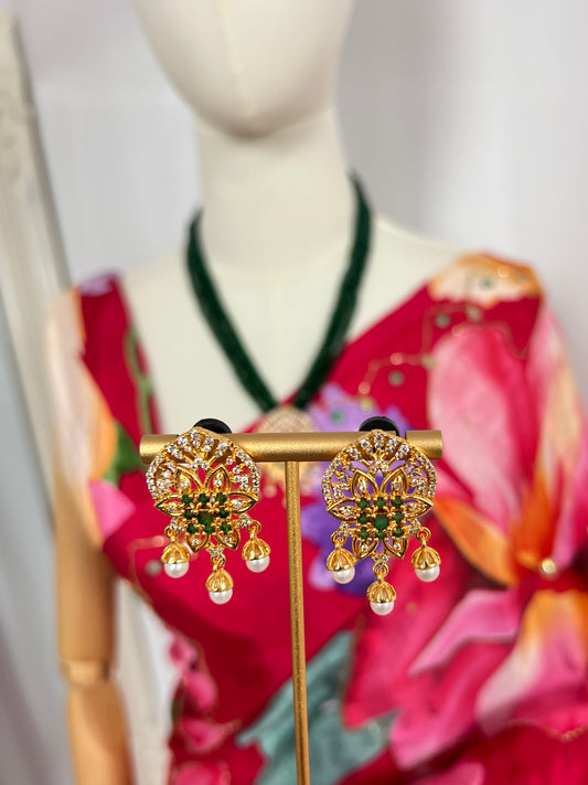 Green Hydropote Necklace Set with Earrings – Nepali Pote Mala