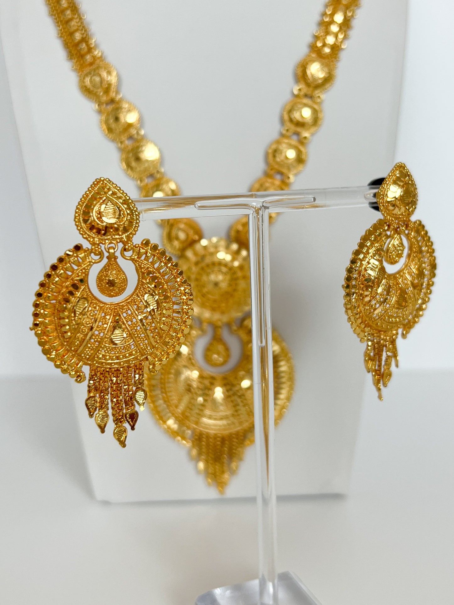 Rani Haar Necklace Set with Earrings Gold Plated