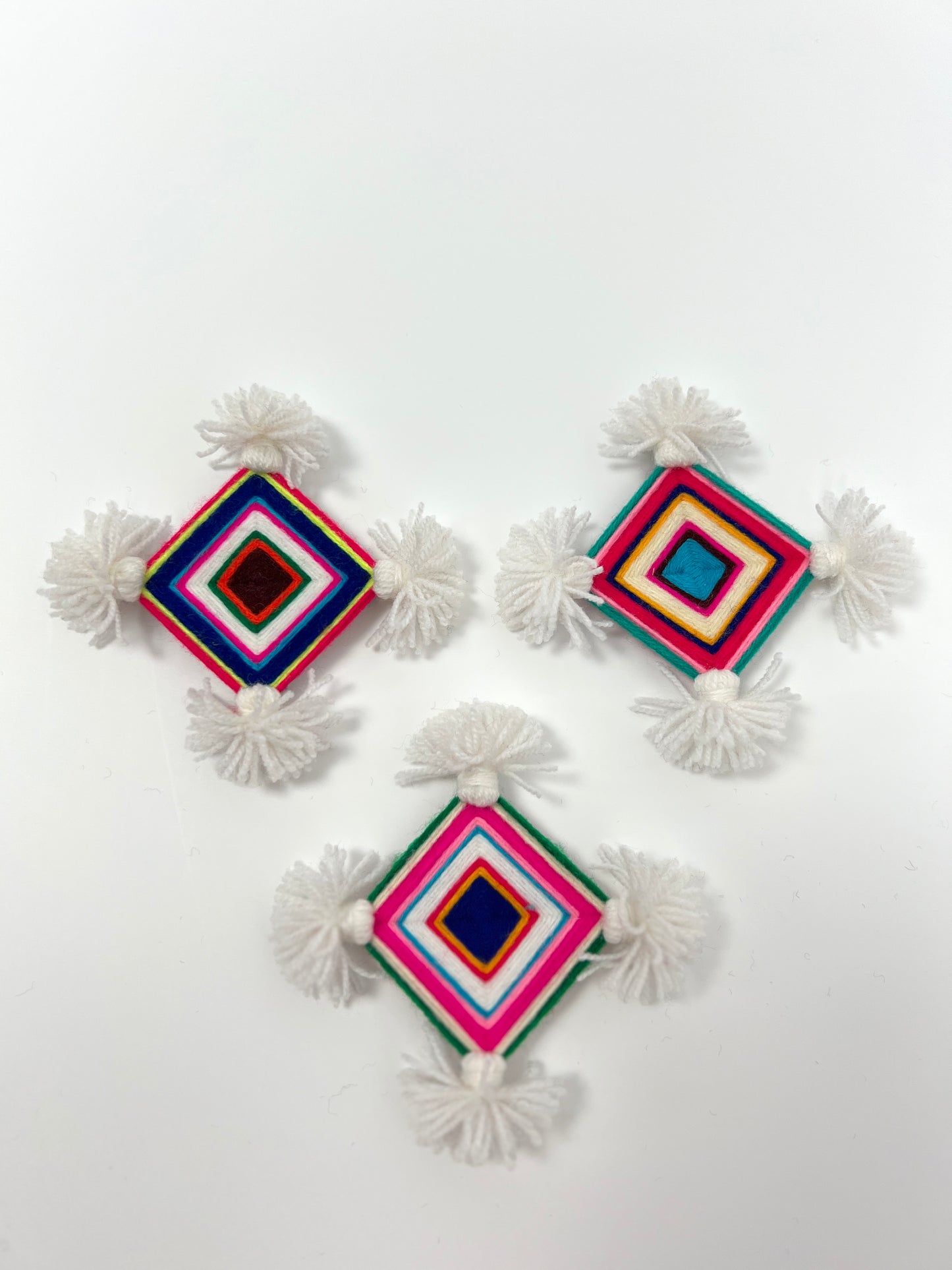 Silam Sakhma Brooch – White/Multicolour Threadwork