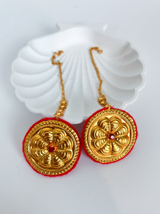 Godawari Handcrafted Gold Plated in Pure Silver Earrings