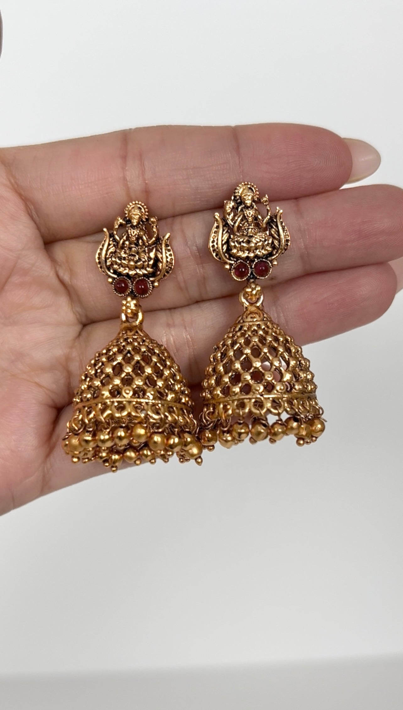 Temple Earrings Jhumka – Traditional Brass Jewelry