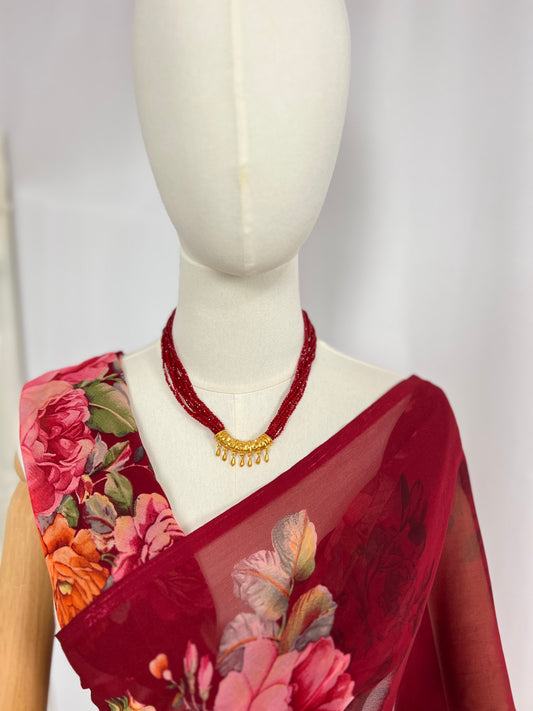 AD C Tilhari Short Red Hydropote – Traditional Nepali Necklace