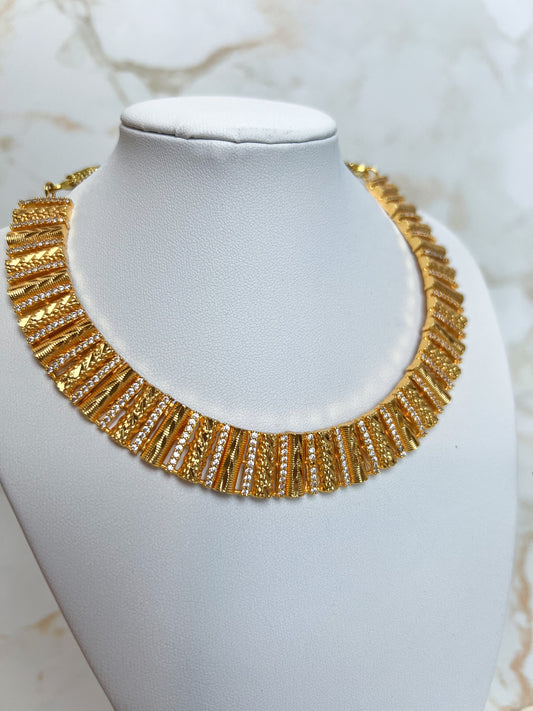 Mini Haar Necklace Set With Earrings Gold Plated