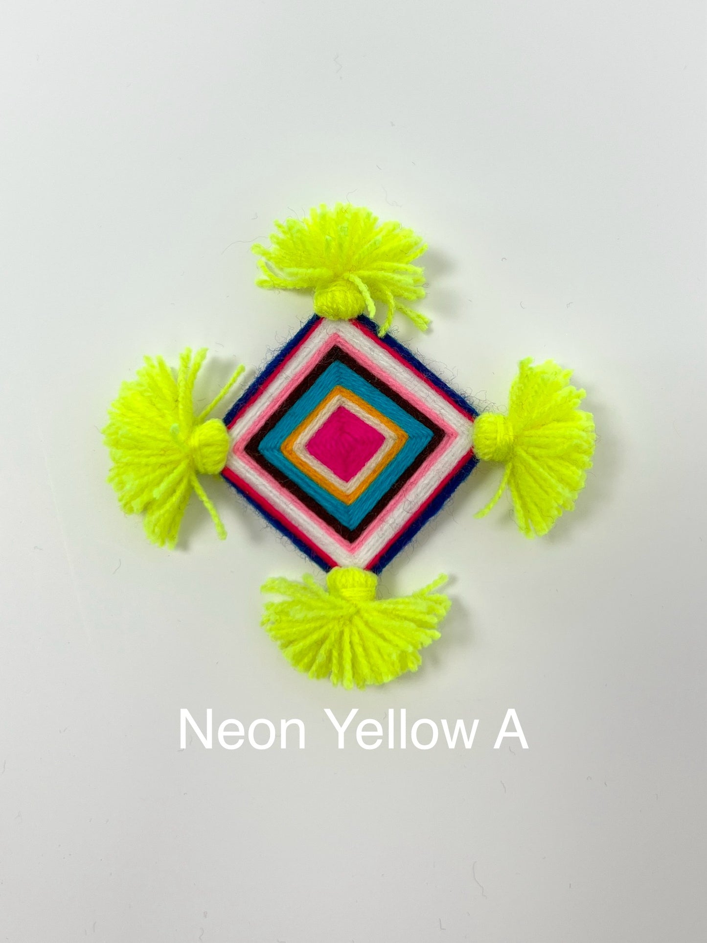 Silam Sakhma Brooch – Neon Yellow/Multicolour Threadwork