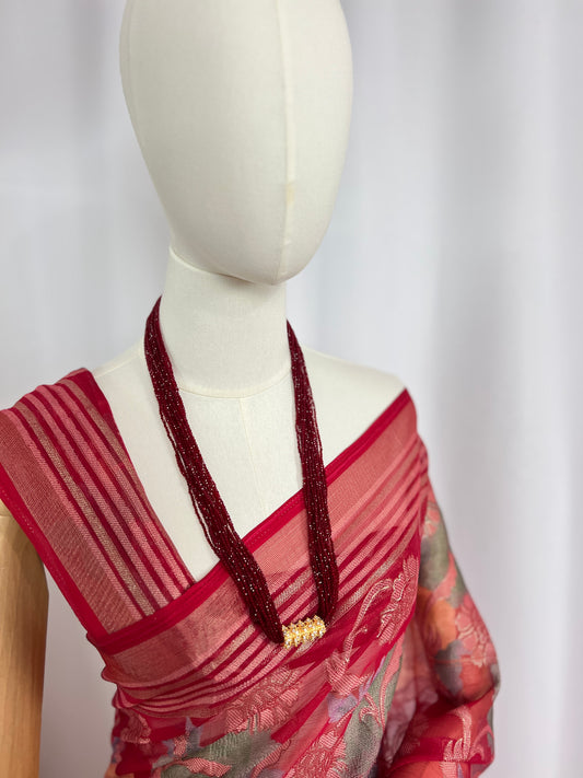 AD Kanchhi Tilhari Long Red Hydropote Necklace