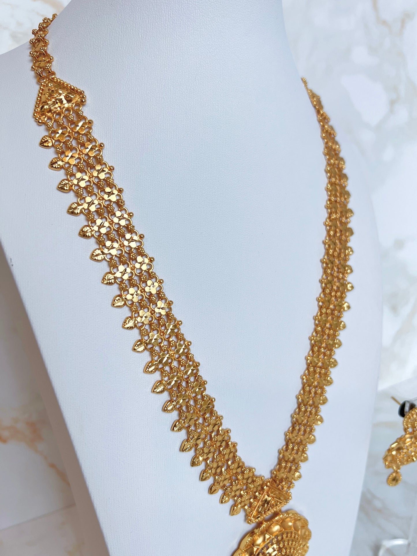 Rani Haar Necklace Set with Earrings Gold Plated