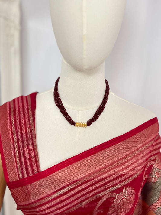 AD Kanchhi Tilhari Red Short Hydropote Necklace