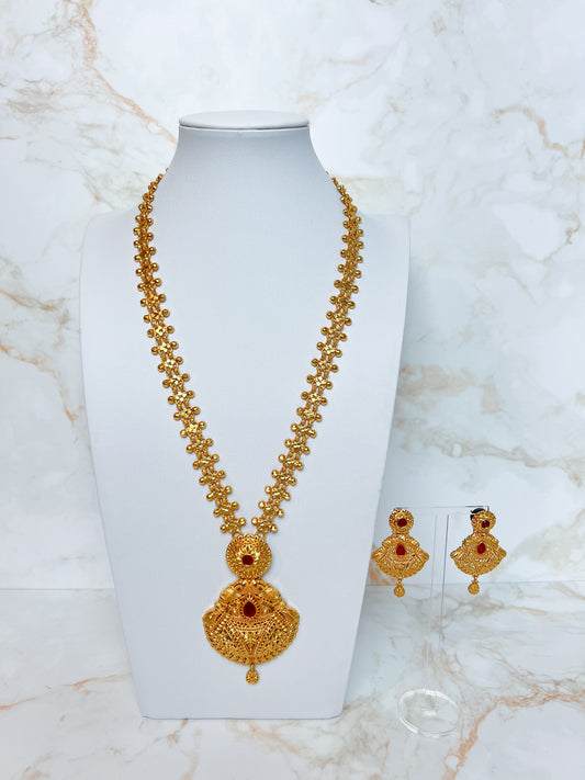 Rani Haar Necklace Set with Earrings Gold Plated