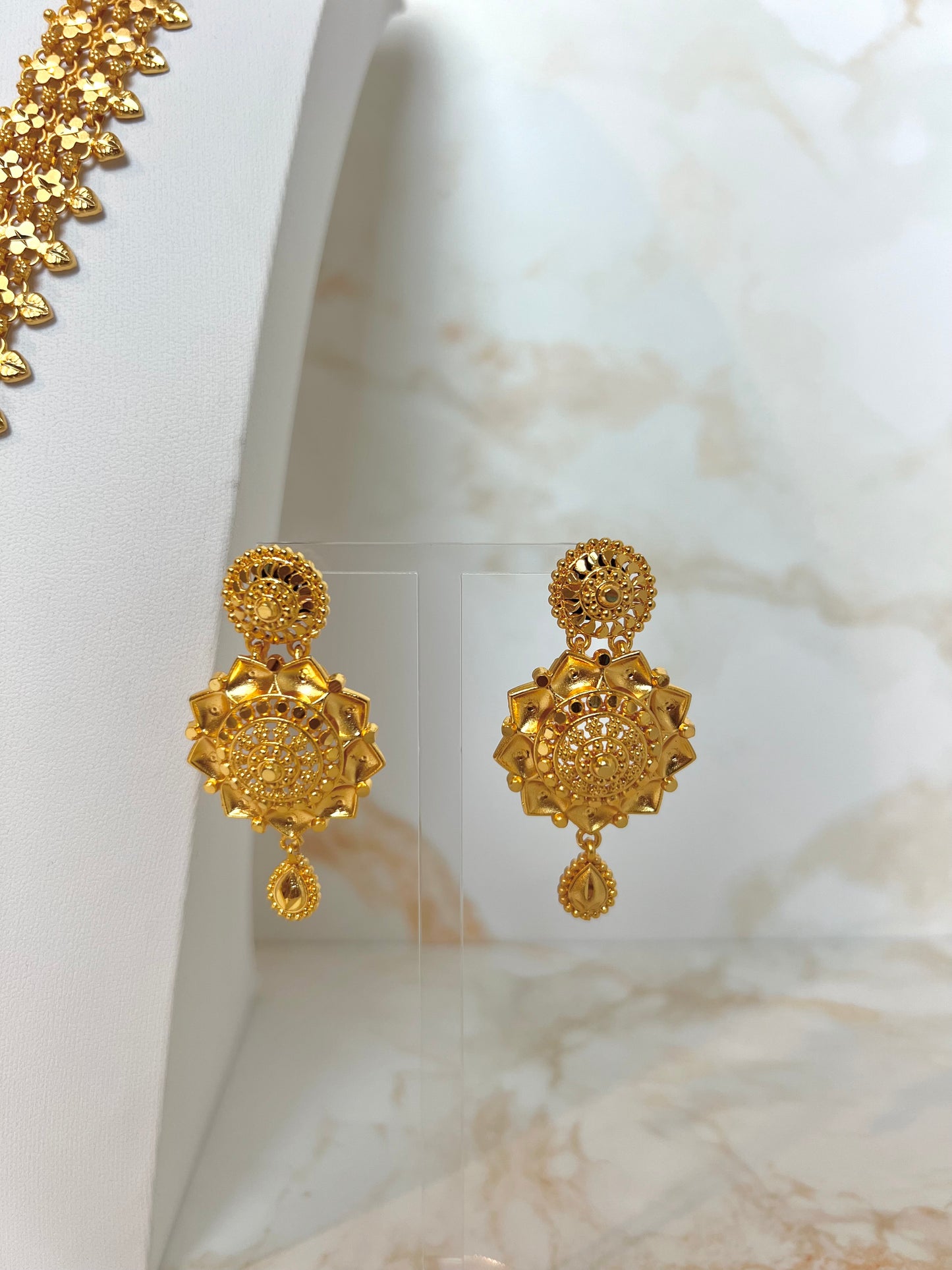 Rani Haar Necklace Set with Earrings Gold Plated