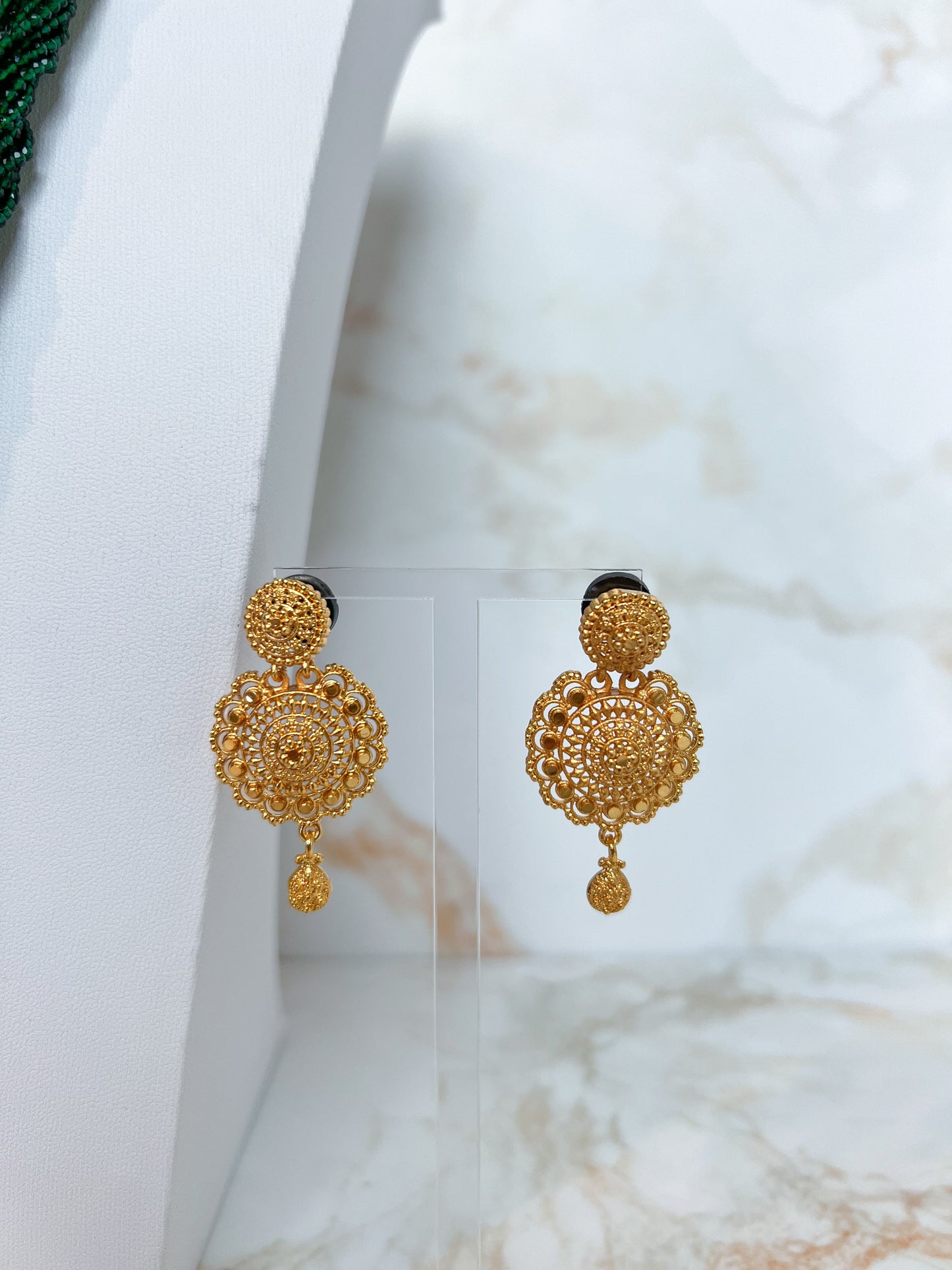Mangalsutra Necklace with Earrings Green Hydropote