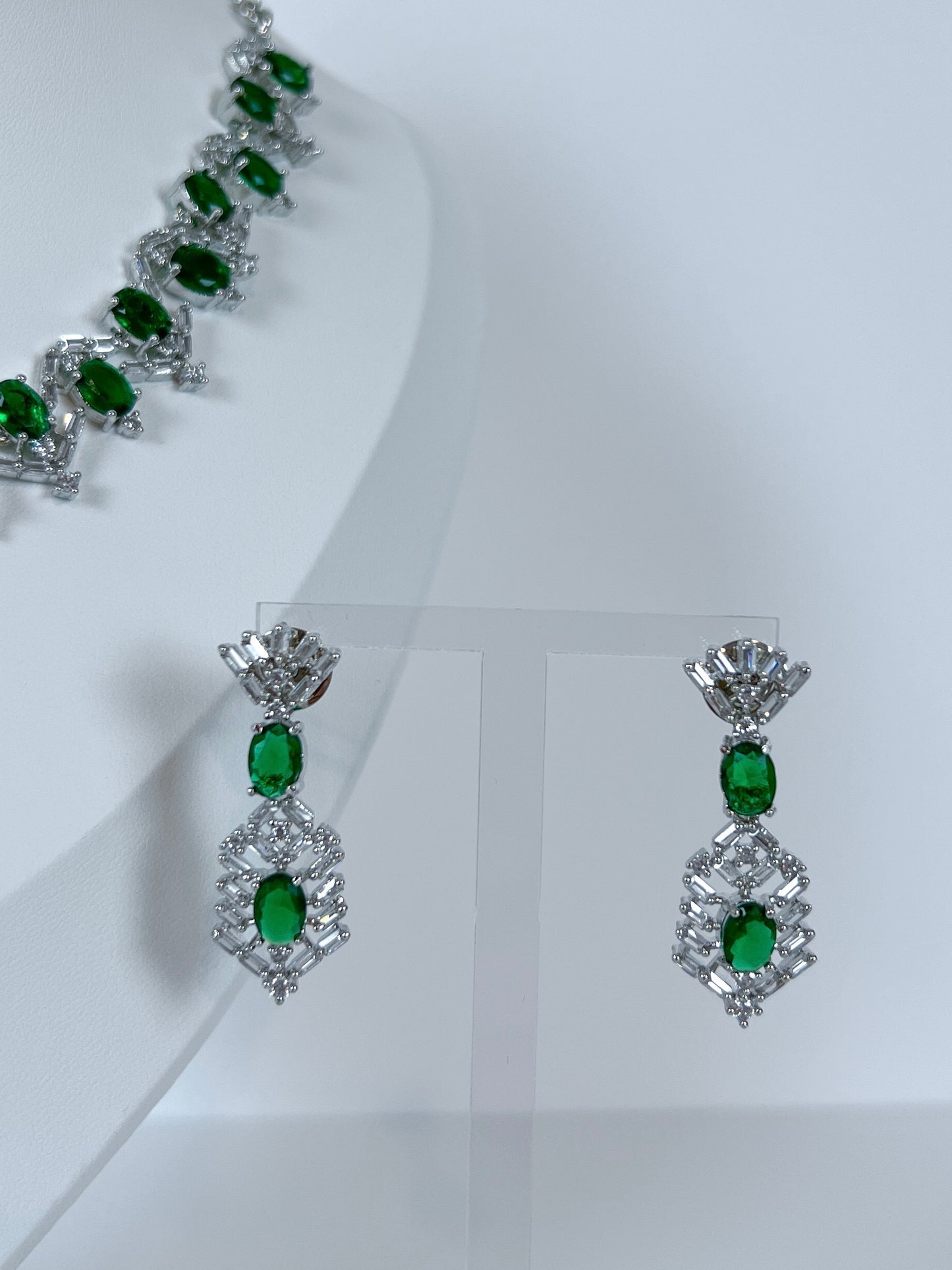 Green stone AD necklace set