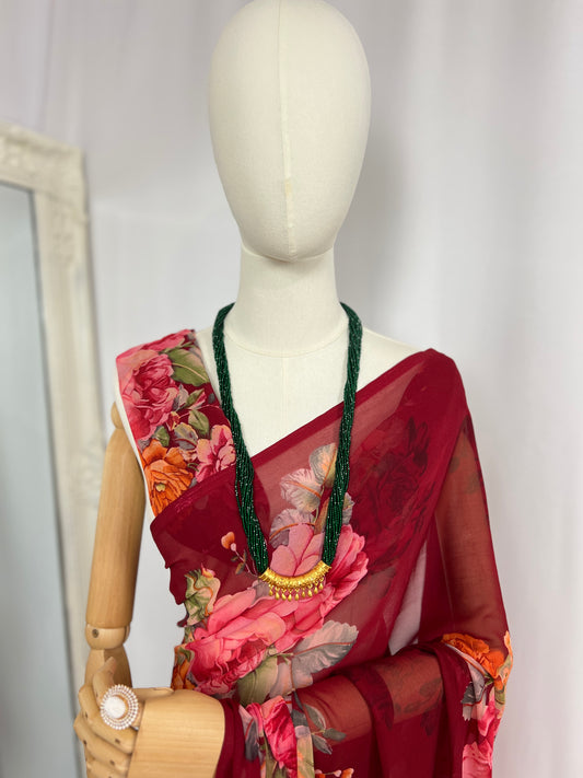 C Tilhari Long Green Hydropote – Traditional Nepali Necklace