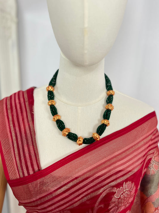 Mini Naugedi Green Hydropote Necklace Gold Plated