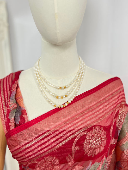 Naugedi Pearl Necklace – 3 Layer Traditional Nepali Design