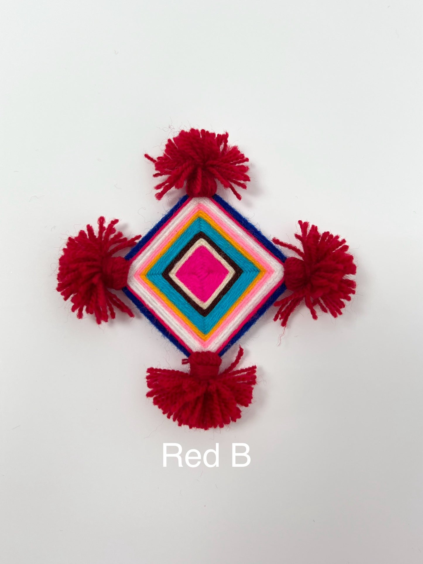 Silam Sakhma Brooch – Red/Multicolour Threadwork