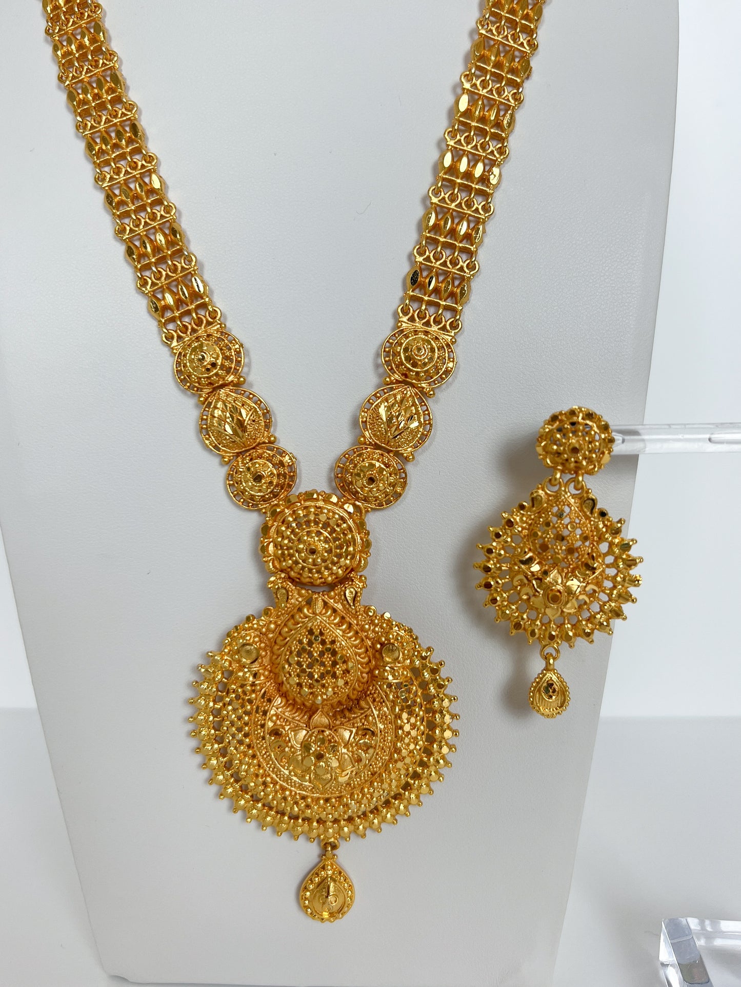 Rani Haar Necklace Set with Earrings Gold Plated