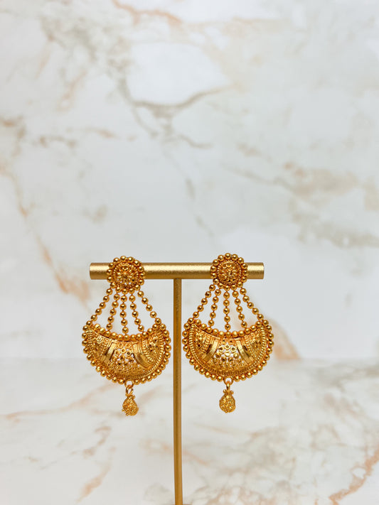 Chandbali Earrings – Elegant Gold Plated Design