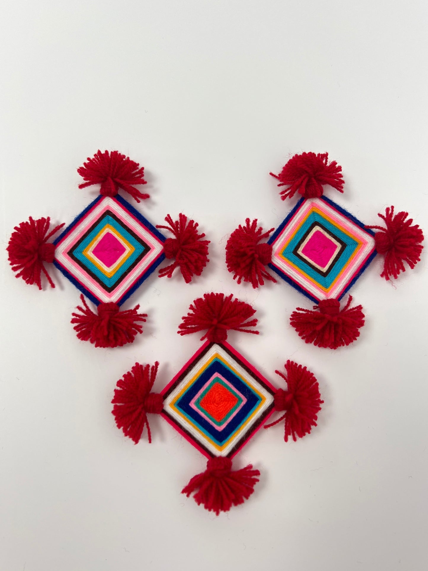 Silam Sakhma Brooch – Red/Multicolour Threadwork
