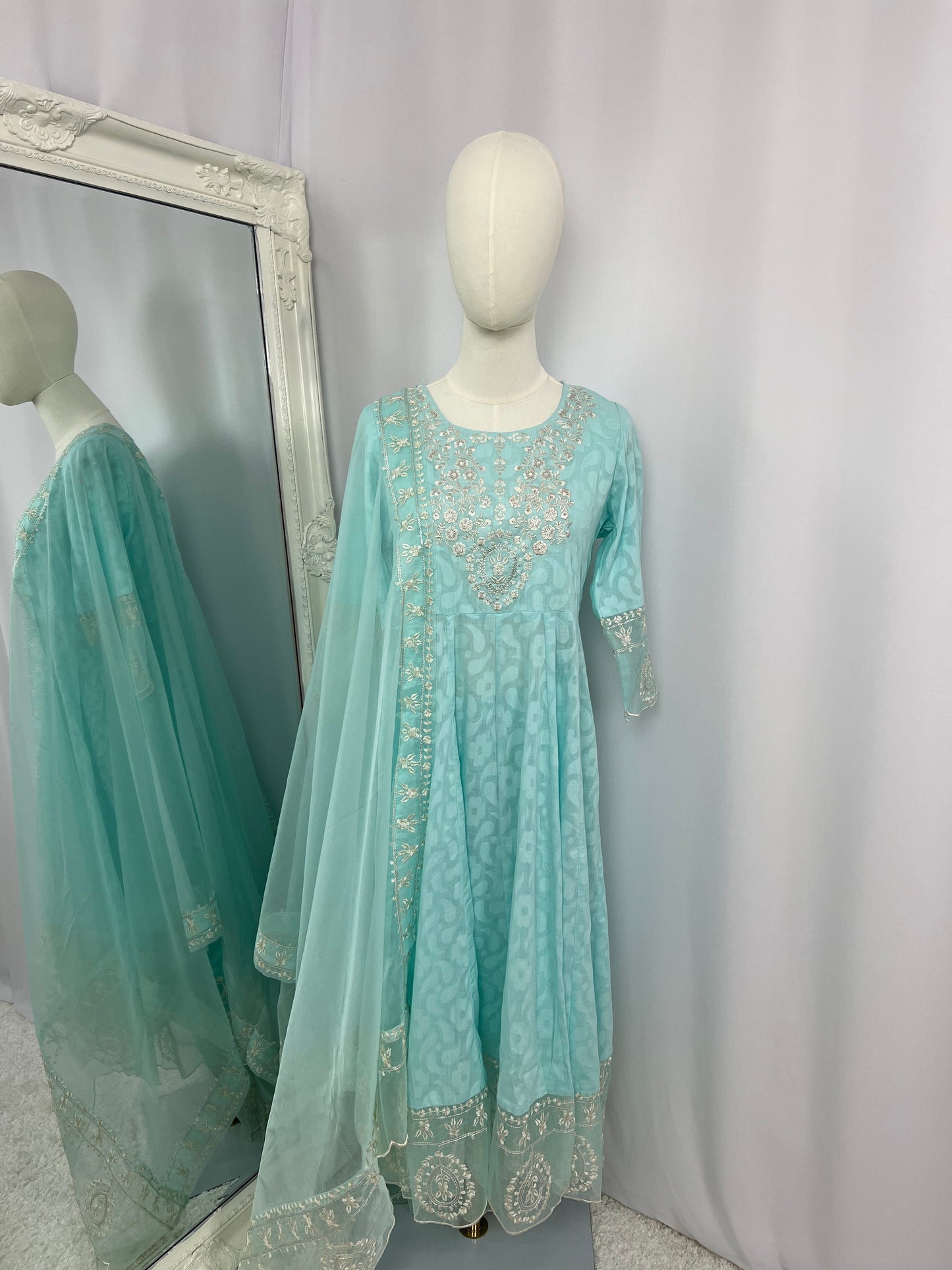 Umbrella Kurtha Set with Trouser & Shawl