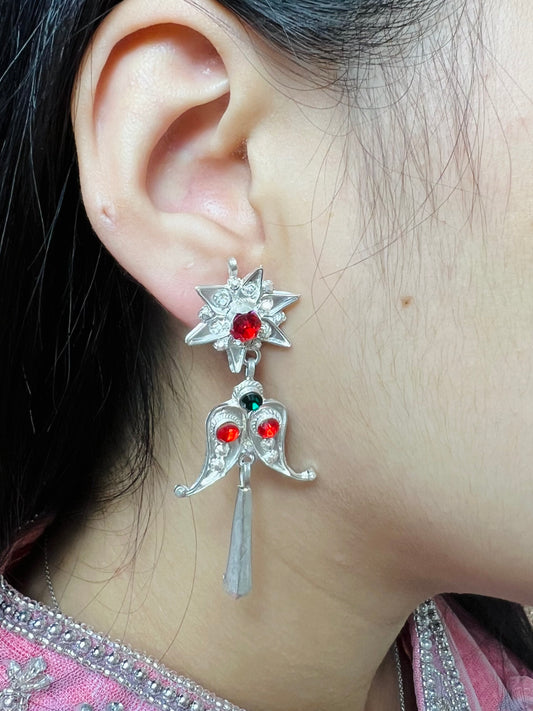 Pure Silver Yarling – Traditional Nepali Earrings