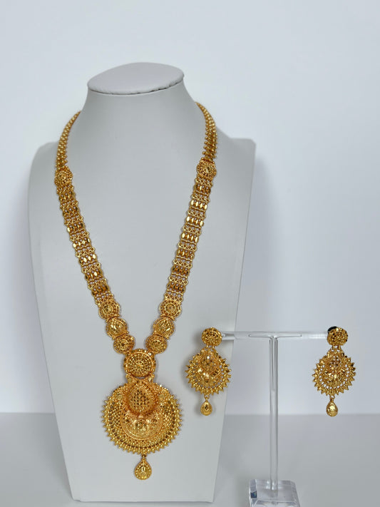 Rani Haar Necklace Set with Earrings Gold Plated